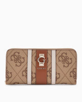Guess Erenia Fermuarlı Büyük Boy Kadın Cüzdan Latte Logo