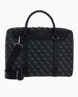 Guess Monogram Baskılı Evrak Çantası Dark Black