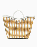 Guess Atalia Hasırlı El Çantası Natural / White