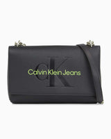 Calvin Klein Sculpted Flap Omuz Çantası Black/Dark Juniper