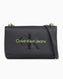 Calvin Klein Sculpted Flap Omuz Çantası Black/Dark Juniper