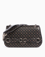 Guess Eliette Flap Logo Omuz Çantası Mocha Logo