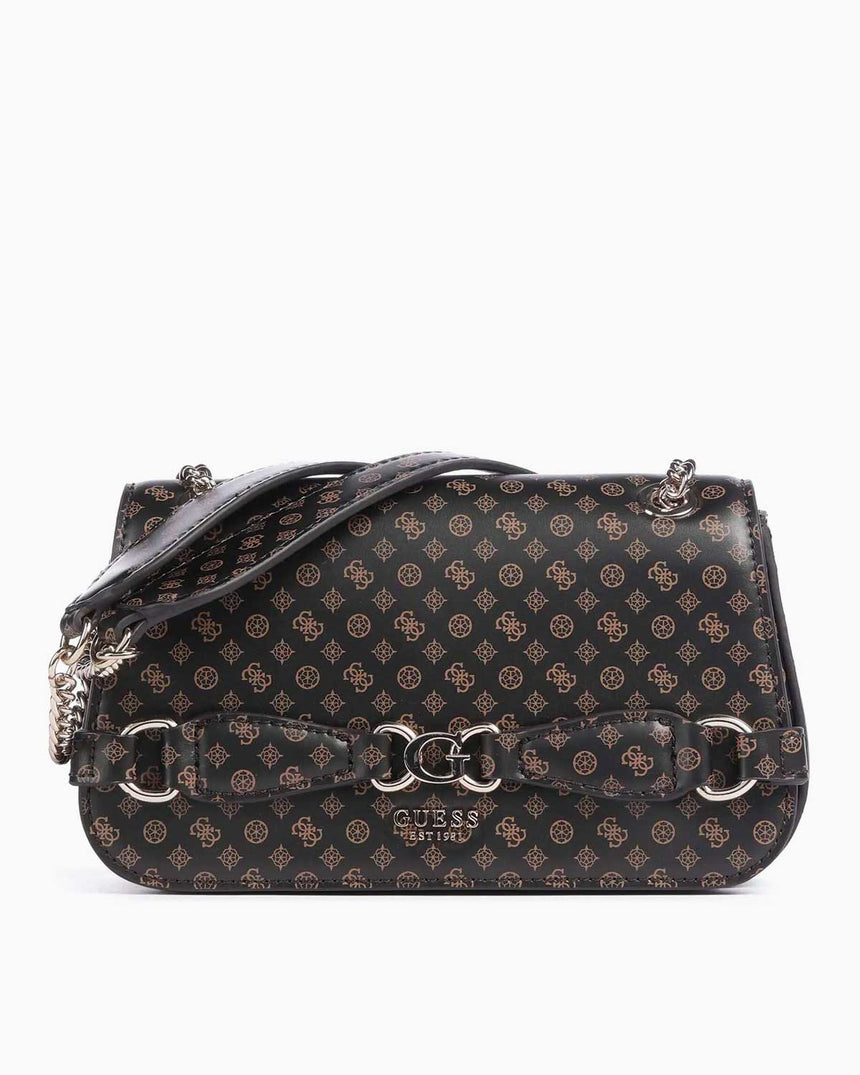 Guess Eliette Flap Logo Omuz Çantası Mocha Logo