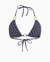 Guess Triangle Bağlamalı Bikini Üstü 4G Rustic Blue Aop