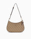 Guess Noelle Top Zip Shoulder Bag Kadın Omuz Çantası Latte Logo / Brown