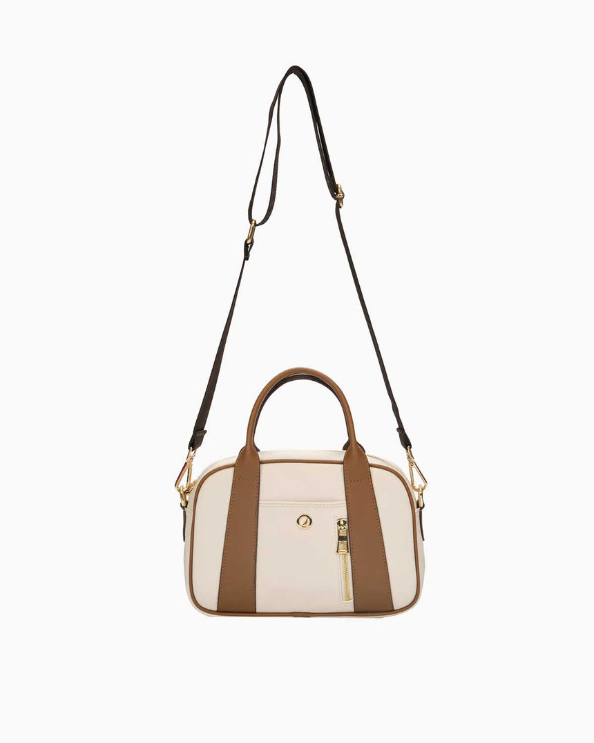 Nautica Ön Fermuar Detaylı Omuz Çantası Bej