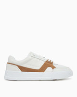 Tommy Hilfiger Kort Sanatsal Deri Erkek Sneaker Ecru/Hickory
