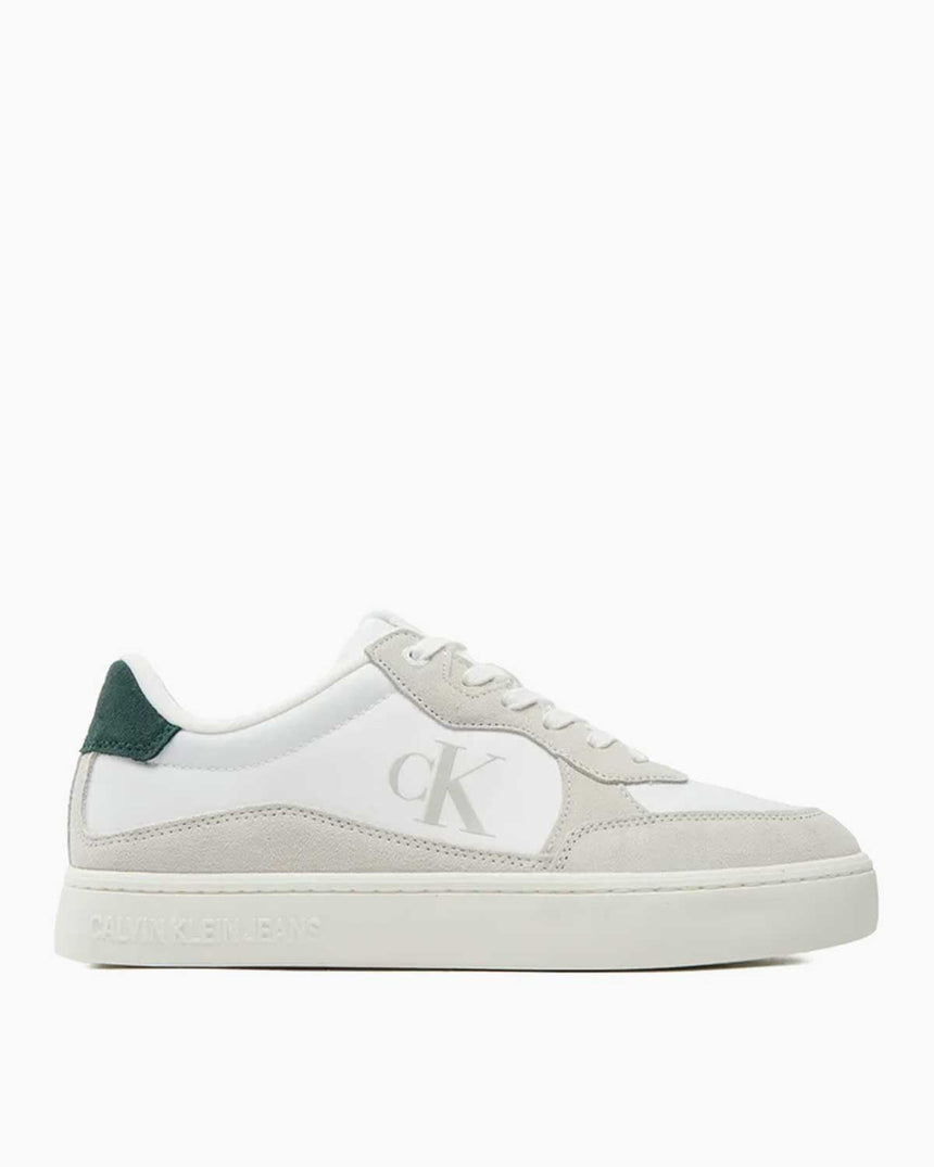 Calvin Klein Jeans Classic Cupsole Iconic Nylon Sneakers Bright White/Green Palm