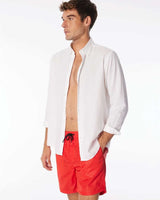 Guess Swimtrunk Bottoms Deniz Şortu Red Embossed Logo