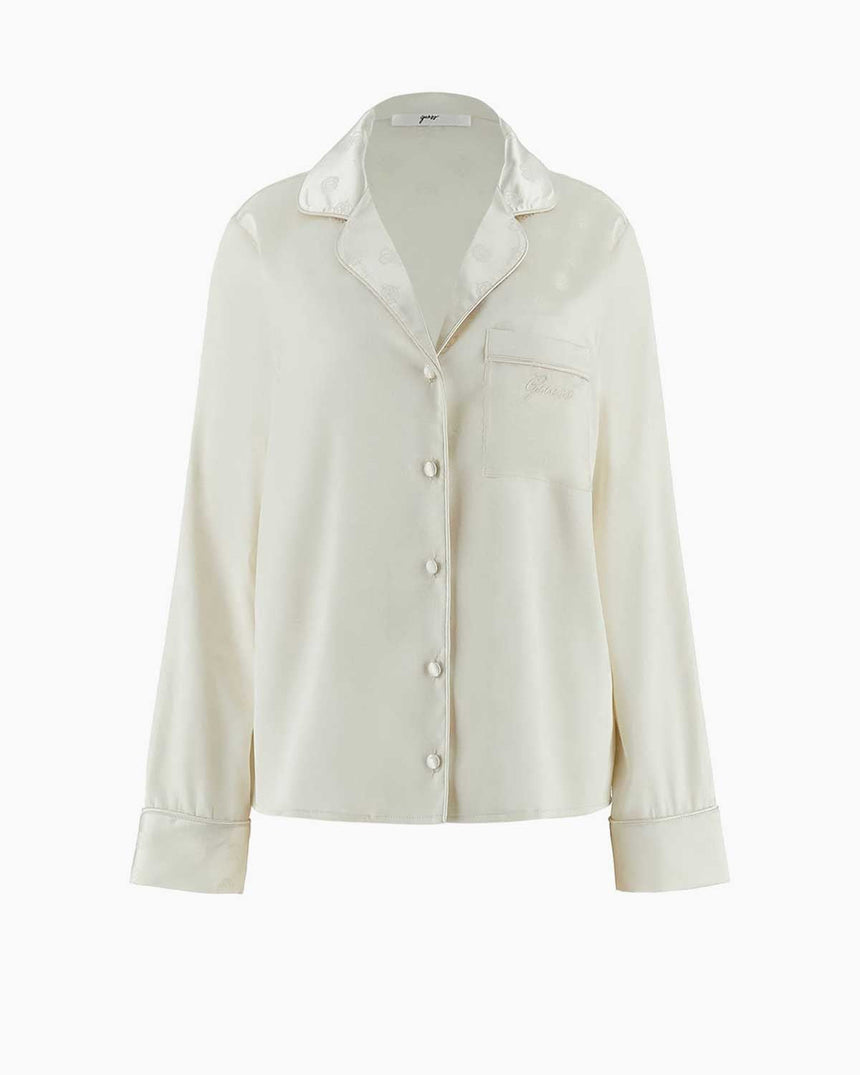 Guess Sylvie Kadın Pijama Seti Peony Cream Jacquard