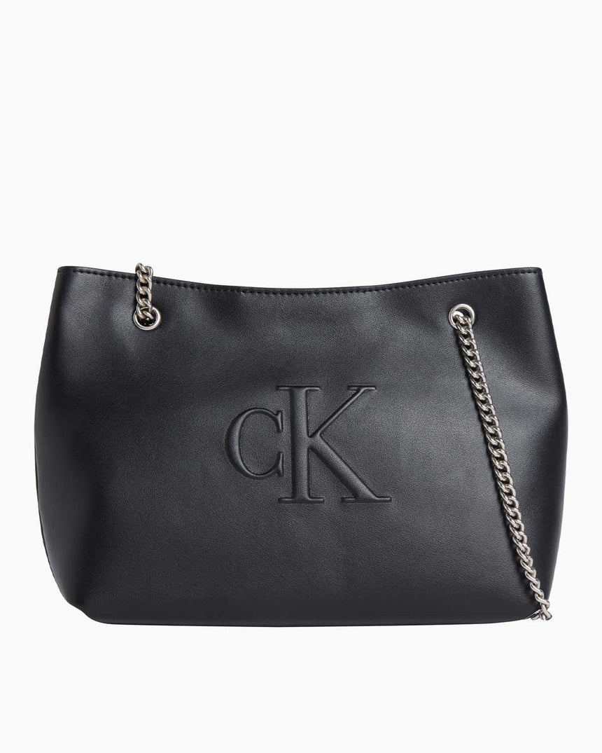 Calvin Klein Sculpted Chain Shoulder Bag Omuz Çantası Na Black