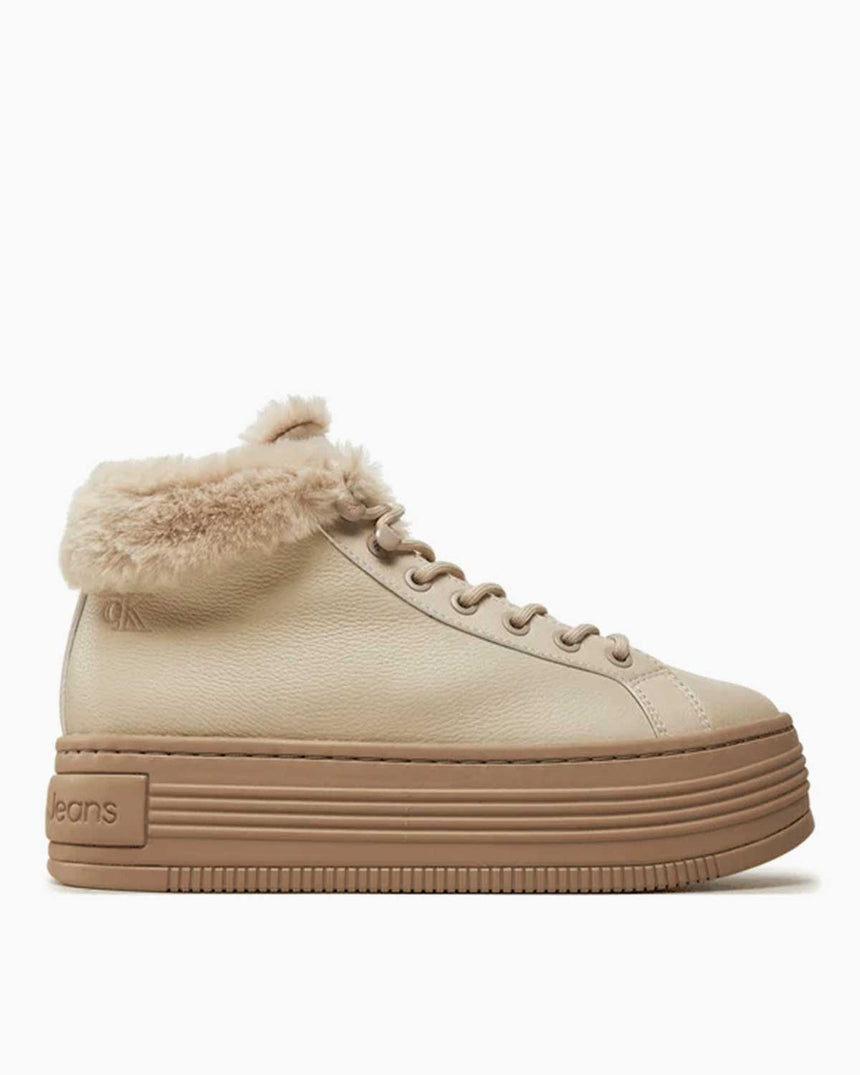 Calvin Klein Jeans Bold Platform Lace Up Sneaker Eggshell/Savannah Tan