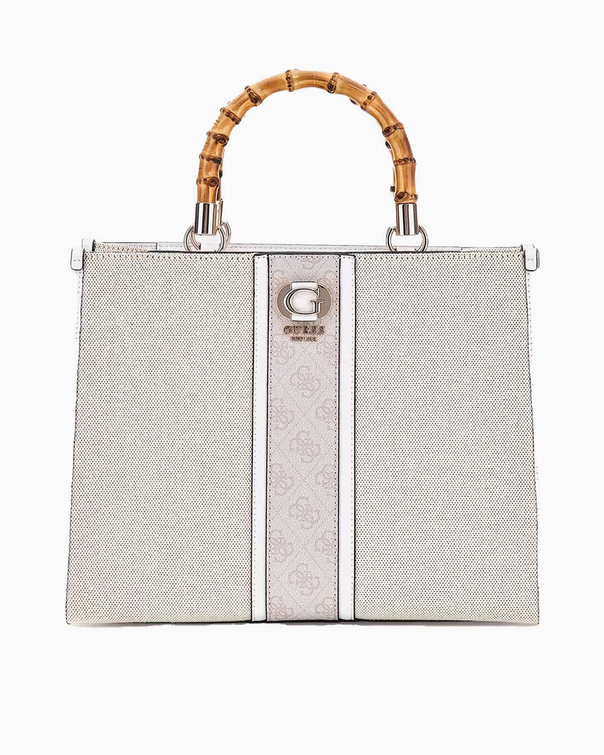 Guess Kerima Bamboo Logolu El Çantası Natural / Dove Logo