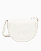 Calvin Klein Saddle Kalın Logolu Kadın Çapraz Askılı Çanta Lily White