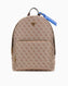 Guess Milano Compact Monogram Desenli Sırt Çantası Beige/Brown/Blue