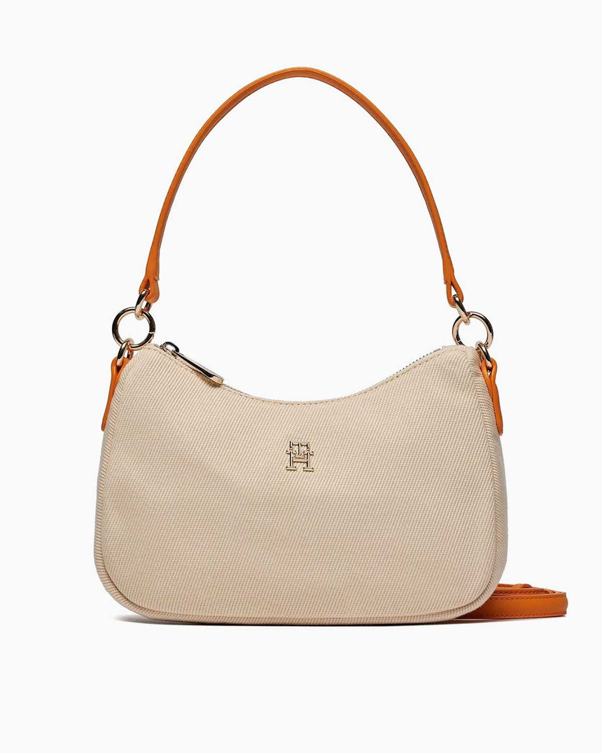 Tommy Hilfiger Poppy Canvas Shoulder Bag Beige