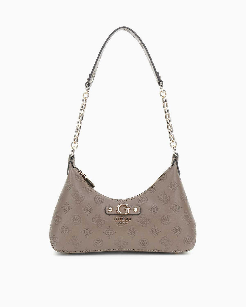Guess Gerty Zincir Detaylı Omuz Çantası Dark Taupe