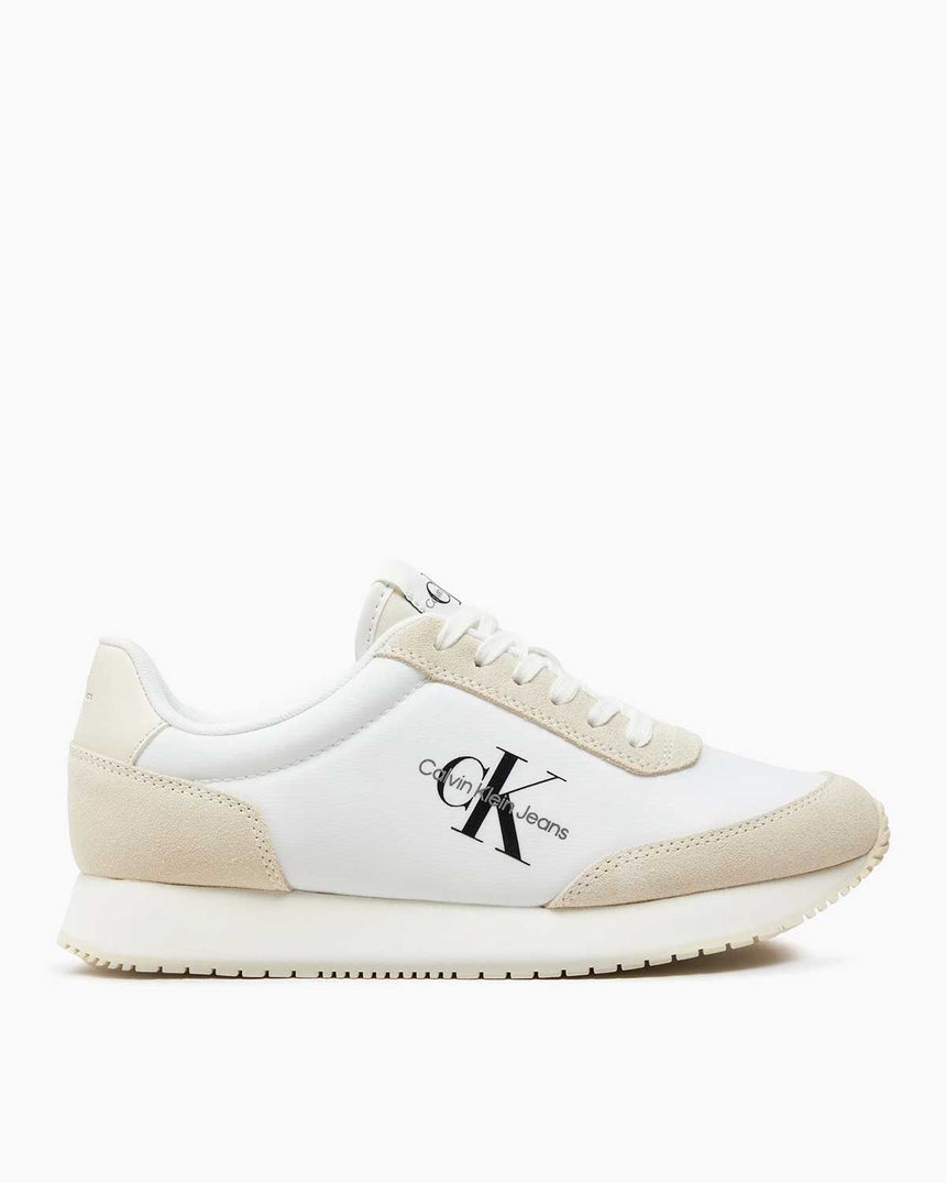 Calvin Klein Retro Runner Low Lace Up  Sneakers Bright White/Creamy White