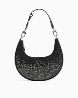 Guess Lua Small Taşlı Omuz Çantası Black