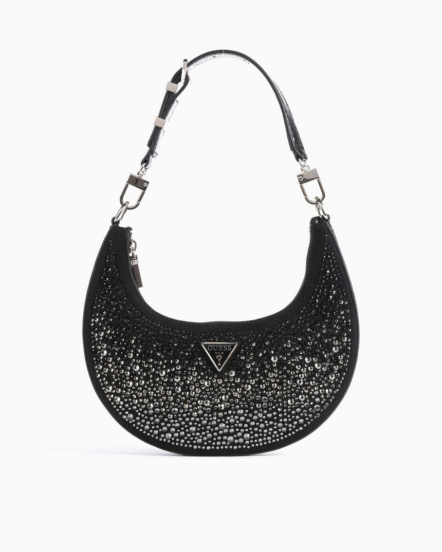 Guess Lua Small Taşlı Omuz Çantası Black