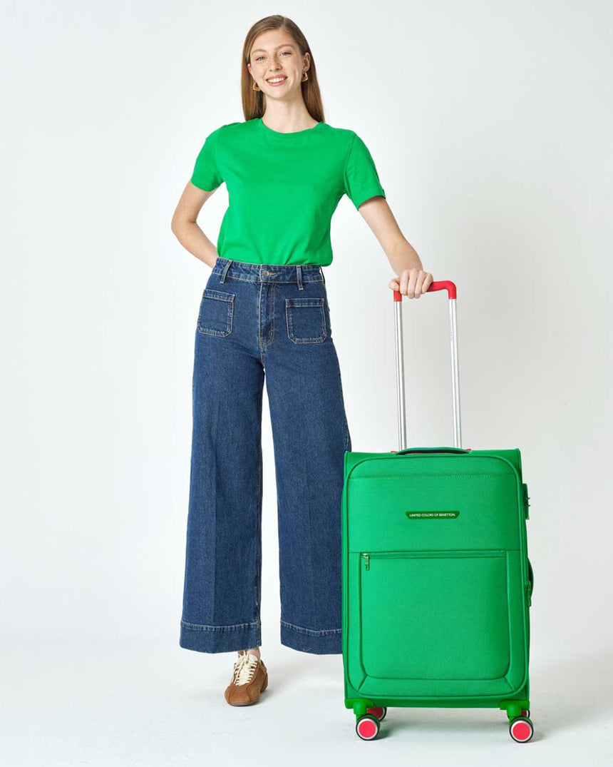 Benetton Orta Boy Valiz Yeşil