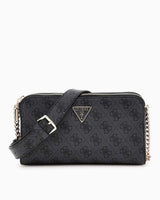 Guess Eco Erica Çift Fermuarlı Çapraz Askılı Çanta Coal Logo