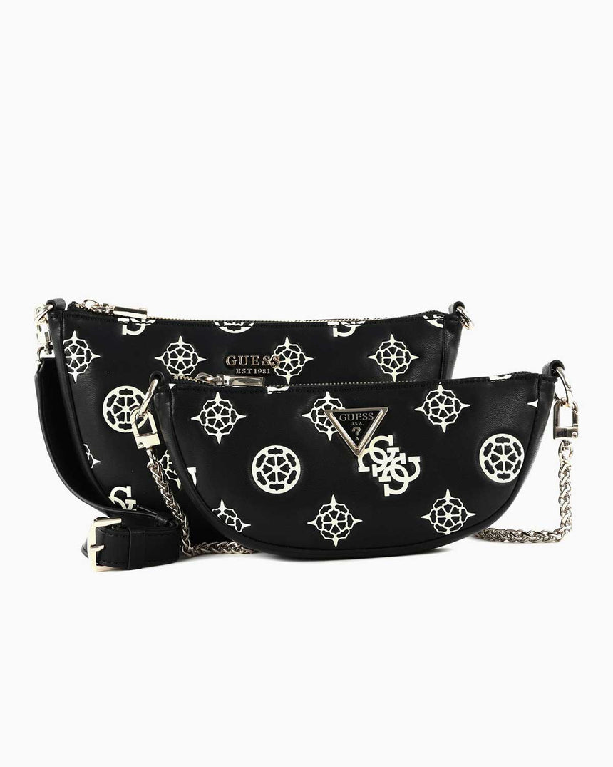 Guess Deesa Logo Zincirli Çapraz Askılı Çanta Black Logo