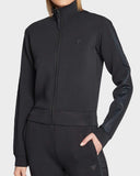 Guess New Allie Logo Şeritli Fermuarlı Sweatshirt Jet Black A996