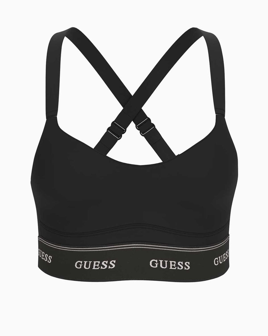 Guess Alba Kadın Fix Aktif Spor Sütyeni Jet Black A996
