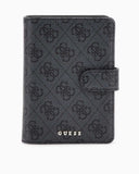 Guess Pasaport Kılıfı ve Anahtarlık Kadın Hediye Seti Coal Logo