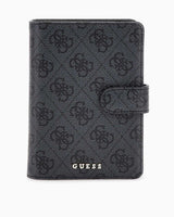 Guess Pasaport Kılıfı ve Anahtarlık Kadın Hediye Seti Coal Logo