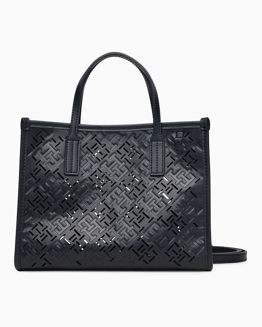 Tommy Hilfiger Monologo Desenli Şehirli Kadın Tote Çanta Space Blue