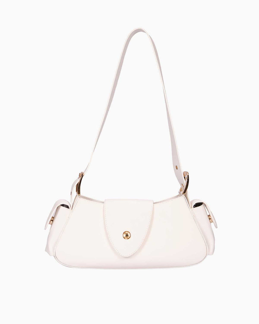 Us Polo Assn Mıknatıs Kapaklı El Çantası Beyaz