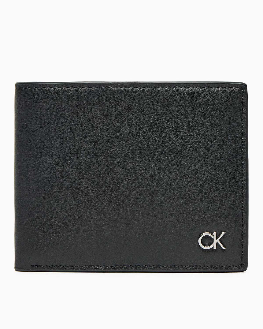 Calvin Klein Metal Bifold Wallet Cüzdan Ck Black Smooth
