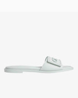 Calvin Klein Flat Slide Metal Logolu Terlik Milky Green