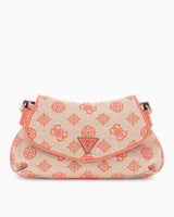 Guess Flap Monogram Omuz Çantası Cognac Logo