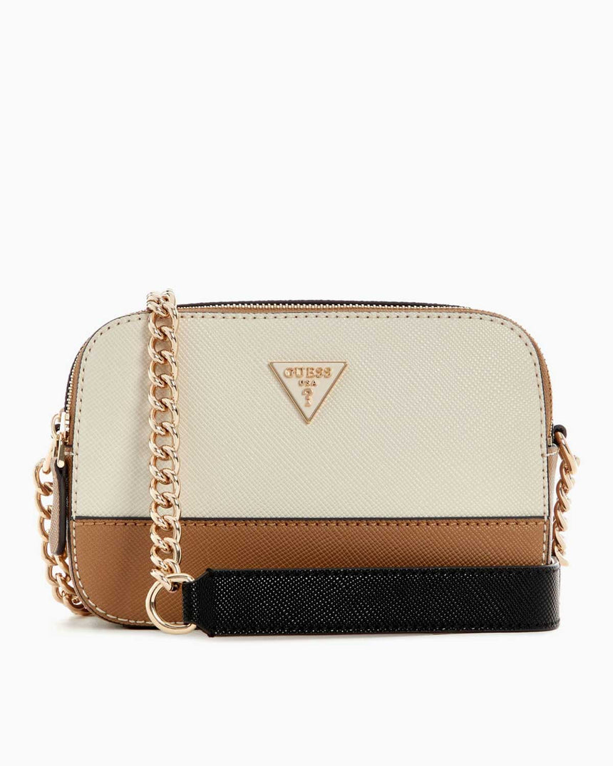 Guess Bramina Noella II Kadın Çapraz Askılı Kamera Çantası Tan Multi