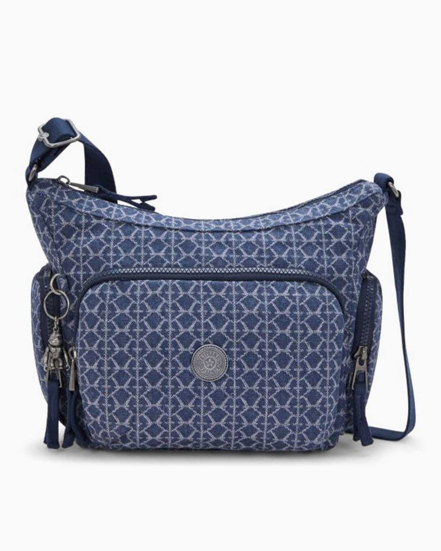 Kipling Gabbie S Denim Love Omuz Çantası Signature Denim