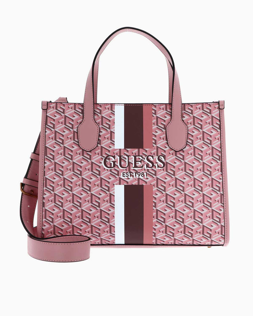 Guess Silvana 2 Compartmen El Çantası Apricot Rose Logo