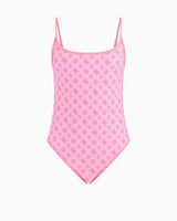 Guess One Piece Logolu Mayo Summer Peony Pink Ao