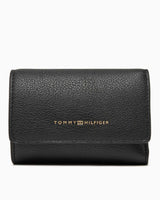 Tommy Hilfiger Logo Bantlı 3 Katlı Kadın Cüzdan Black