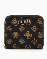 Guess Laurel Logo Baskılı Mini Cüzdan Mocha Logo