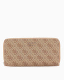 Guess Brenton Fermuarlı Büyük Boy Kadın Cüzdan Latte Logo