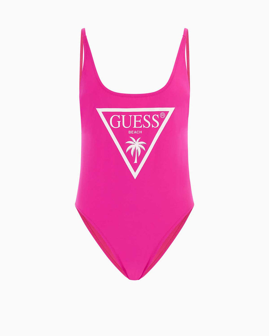 Guess One Piece Logo Detaylı Mayo Classic Peonia Multi