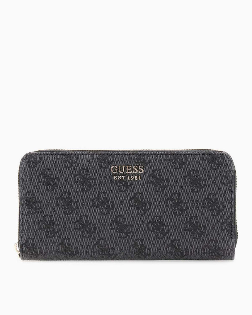 Guess Brenton Fermuarlı Büyük Boy Kadın Cüzdan Coal Logo