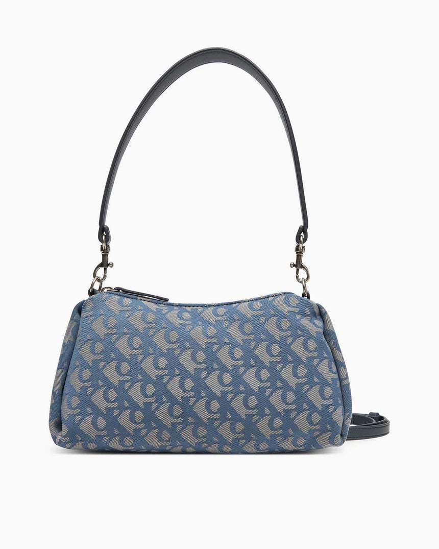 Calvin Klein Monogram Desenli Drop SM Kadın Çapraz Askılı Çanta BLUE INDIGO / ATMOSPHERE AOP