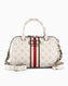 Guess Nelka Box Satchel Speedy El Çantası Cream Logo