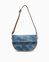 Guess Cerelia Kapaklı Omuz Çantası Denim Logo