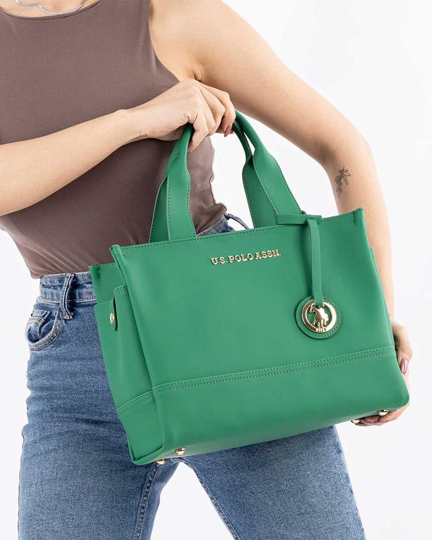 Us Polo Assn Logo Detaylı El Çantası Yeşil