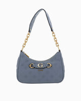 Guess Izzy Peony Zincir Detaylı Omuz Çantası Light Denim Logo